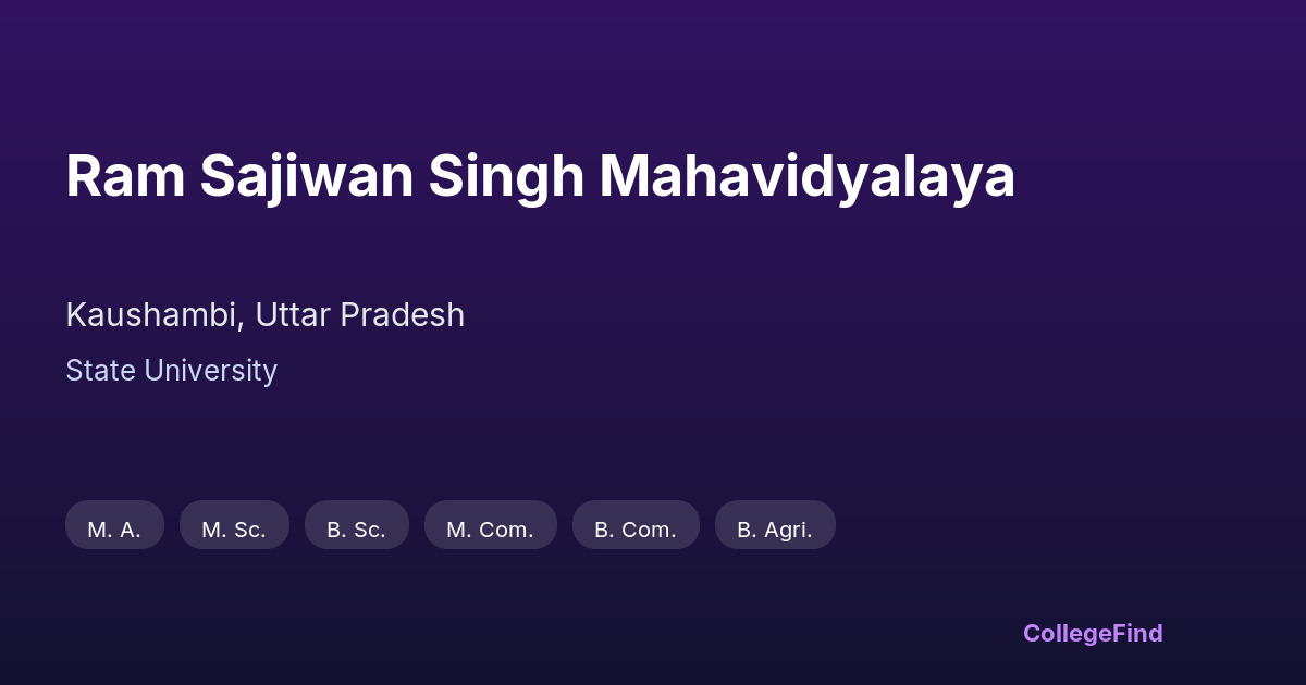 ram sajiwan singh mahavidyalaya