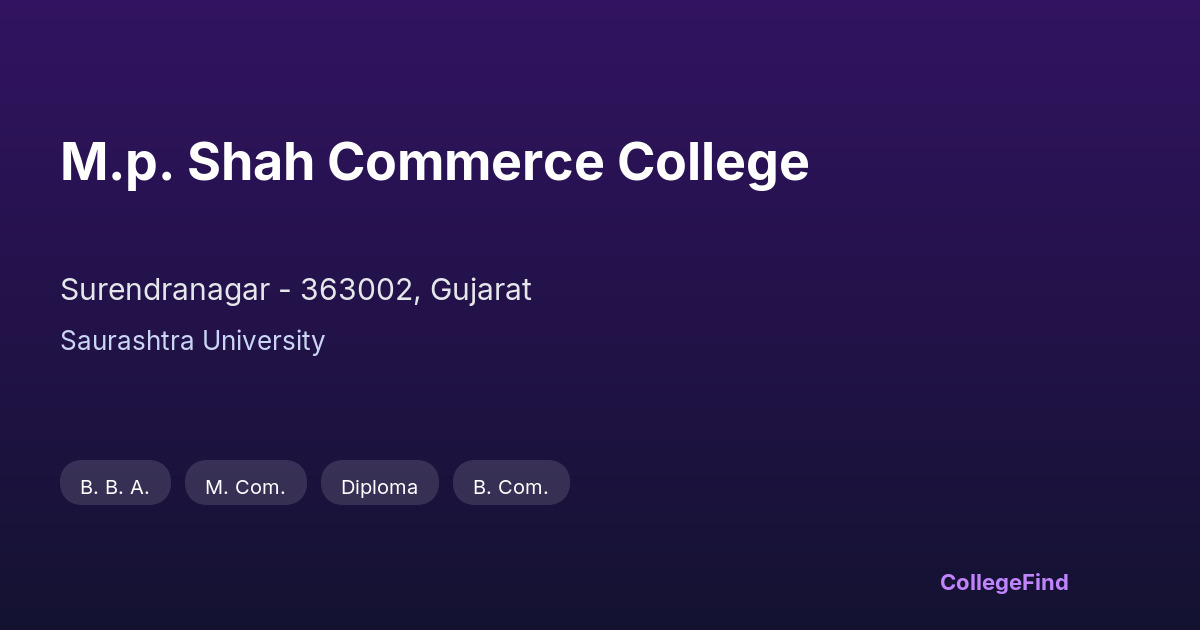m.p. shah commerce college