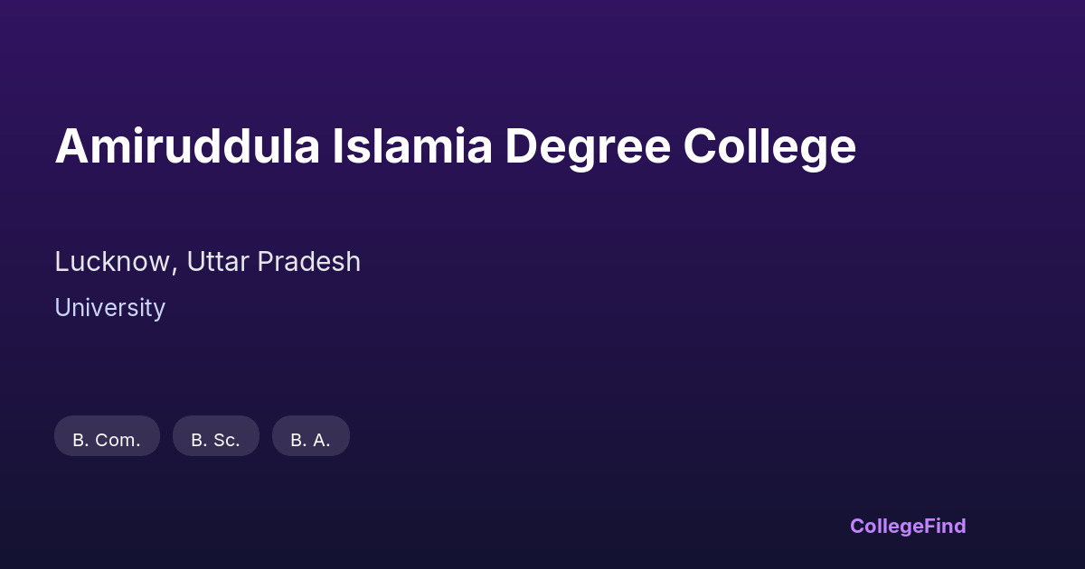 amiruddula islamia degree college