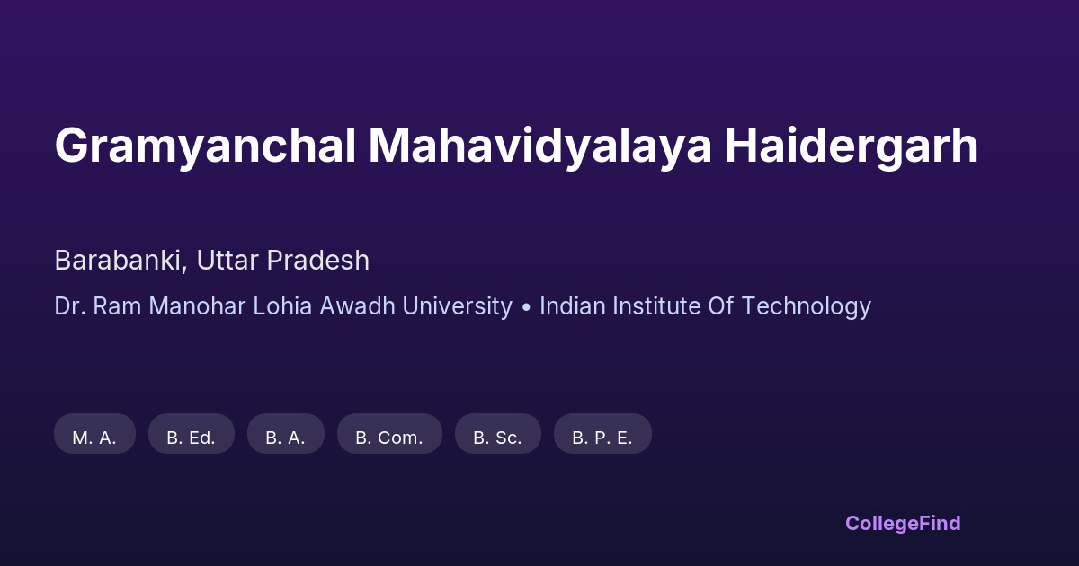 gramyanchal mahavidyalaya haidergarh