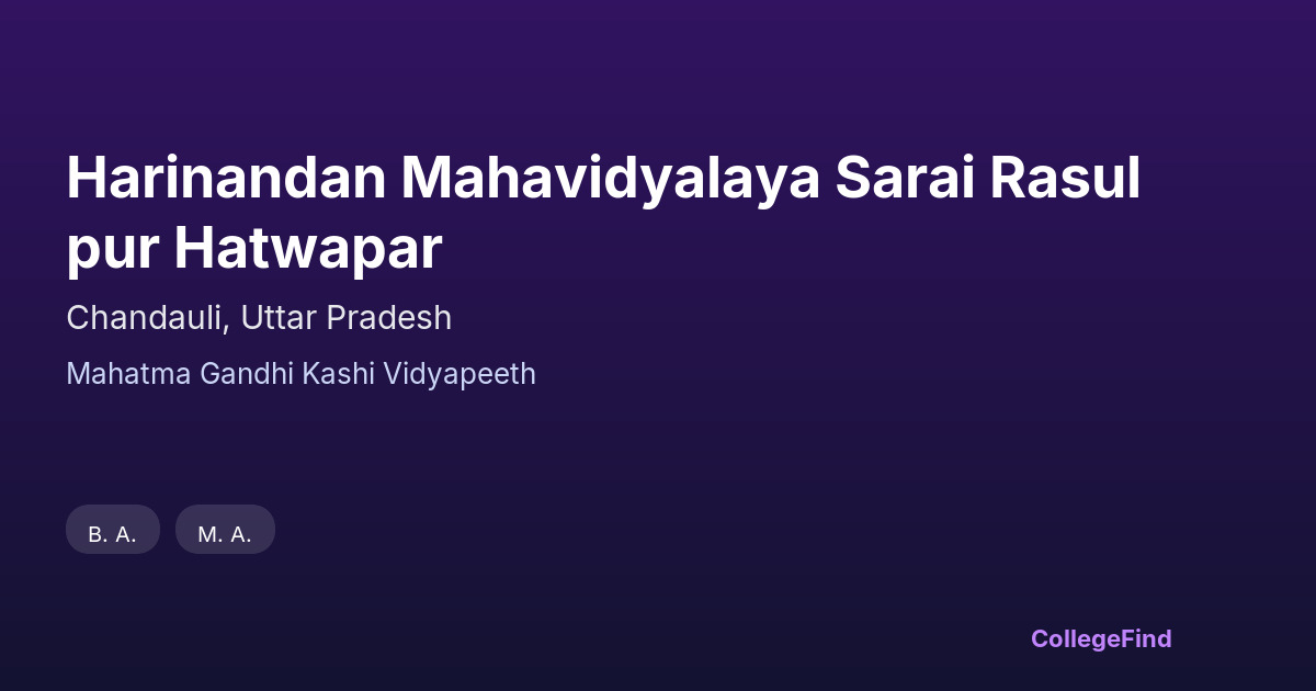 harinandan mahavidyalaya sarai rasulpur hatwapar