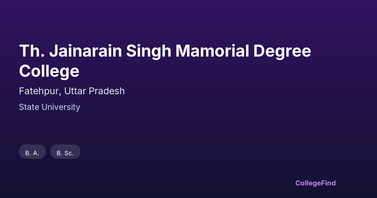 th. jainarain singh mamorial degree college