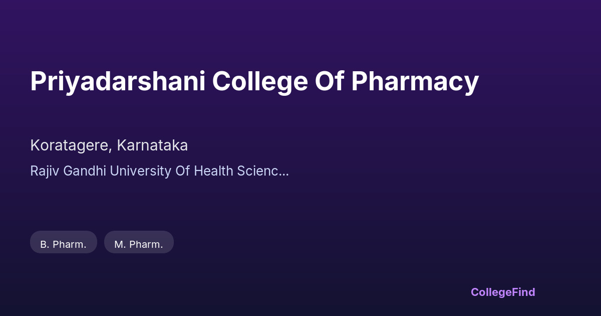 priyadarshani college of pharmacy