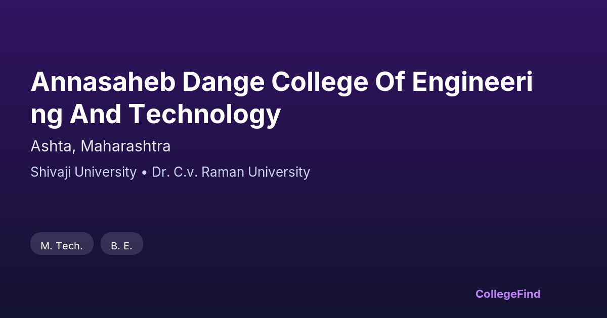 annasaheb dange college of engineering and technology