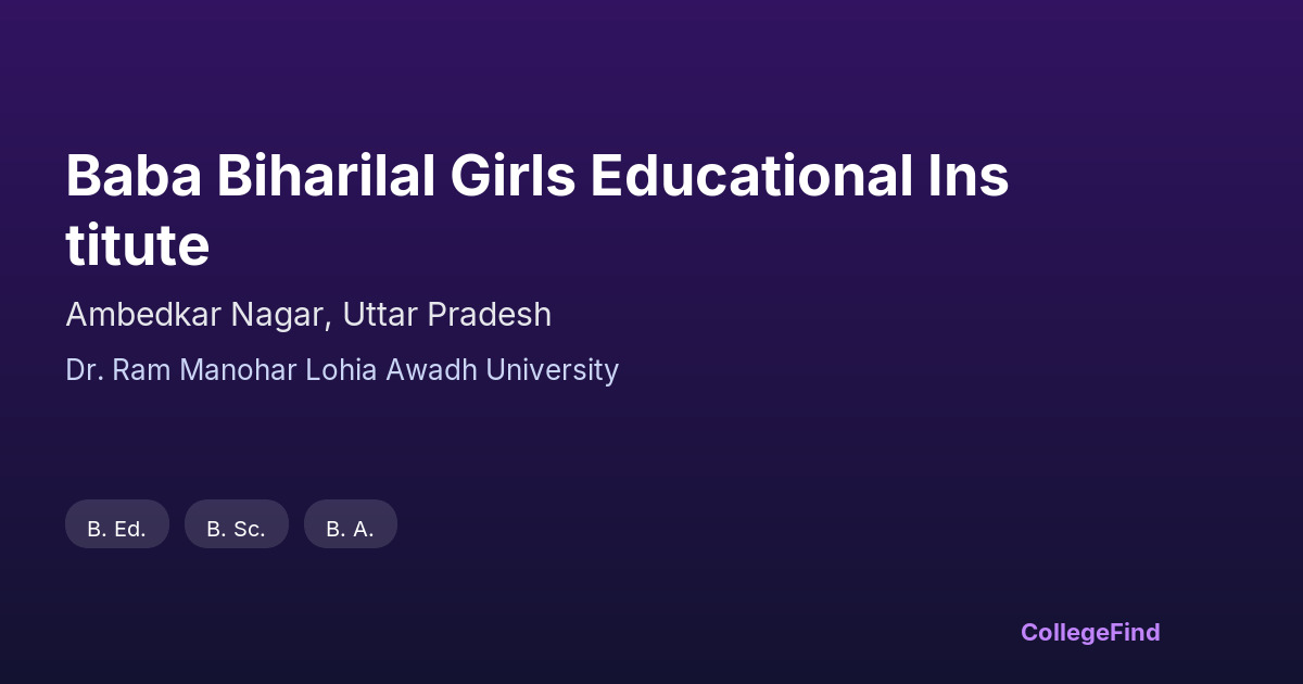 baba biharilal girls educational institute