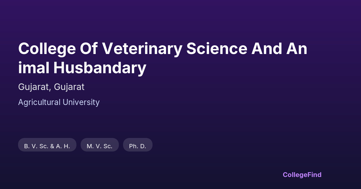 college of veterinary science and animal husbandary