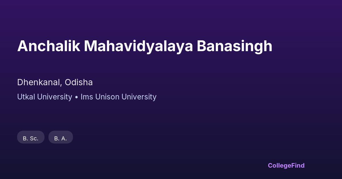 anchalik mahavidyalaya banasingh