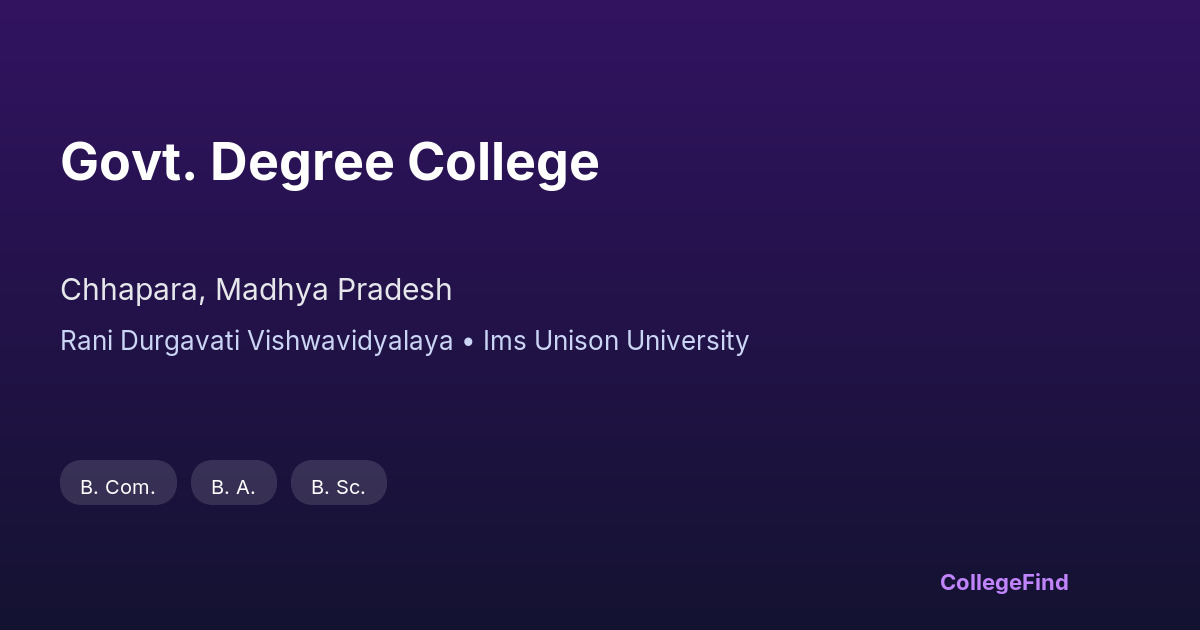 govt. degree college