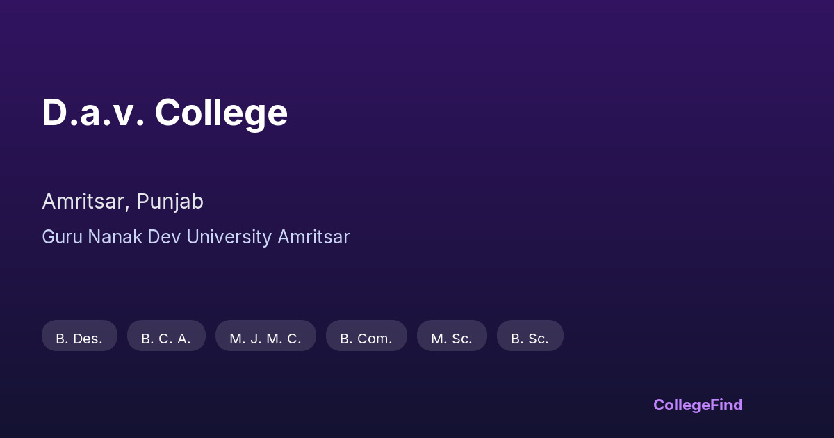 d.a.v. college