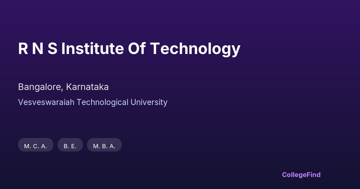 r n s institute of technology