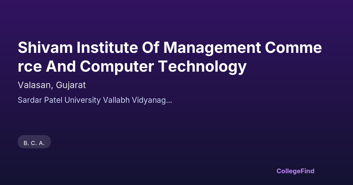 shivam institute of management commerce and computer technology