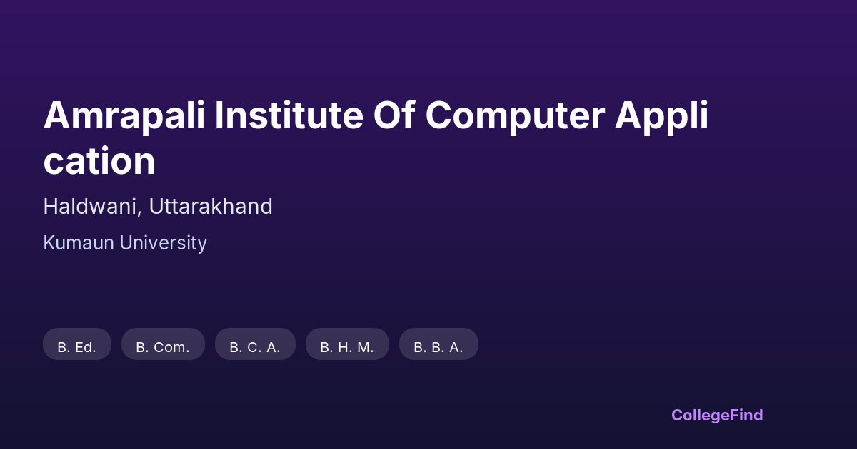 amrapali institute of computer application