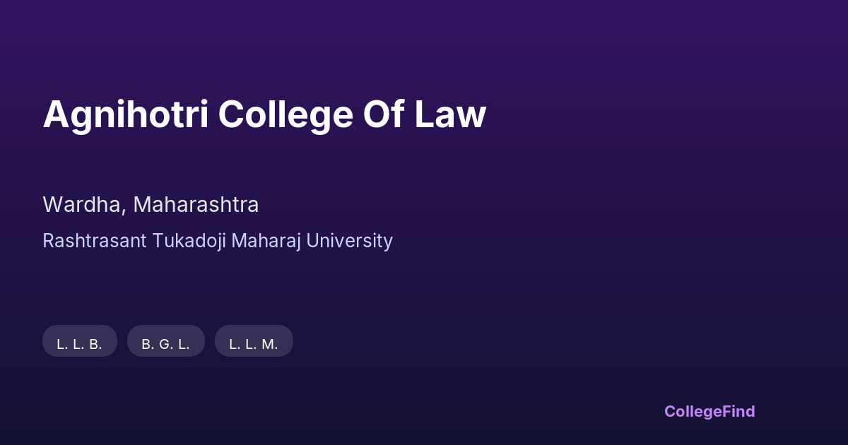 agnihotri college of law