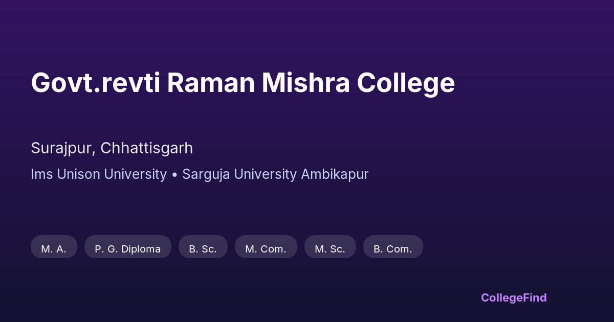 govt.revti raman mishra college