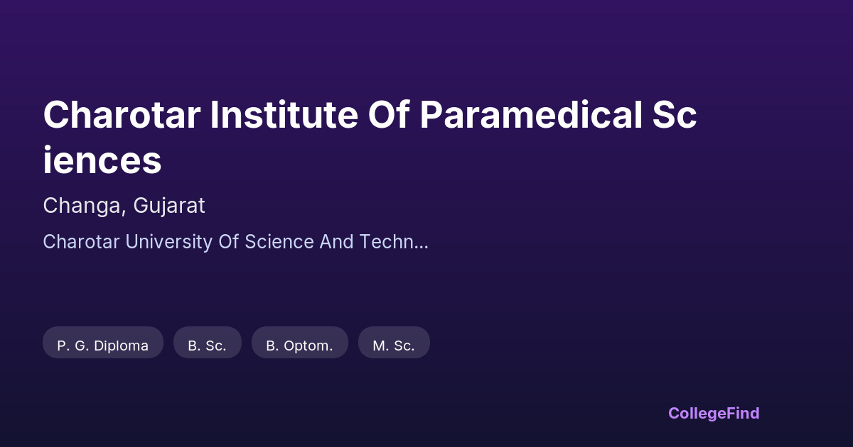 charotar institute of paramedical sciences