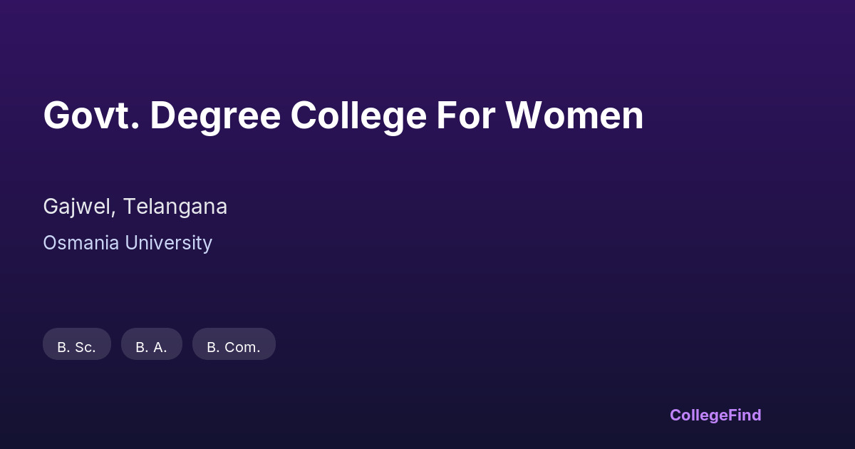 govt. degree college for women
