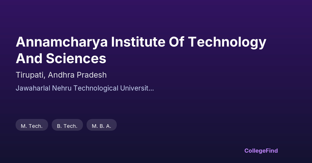 annamcharya institute of technology and sciences