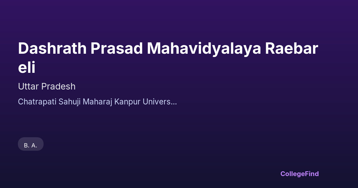 dashrath prasad mahavidyalaya raebareli