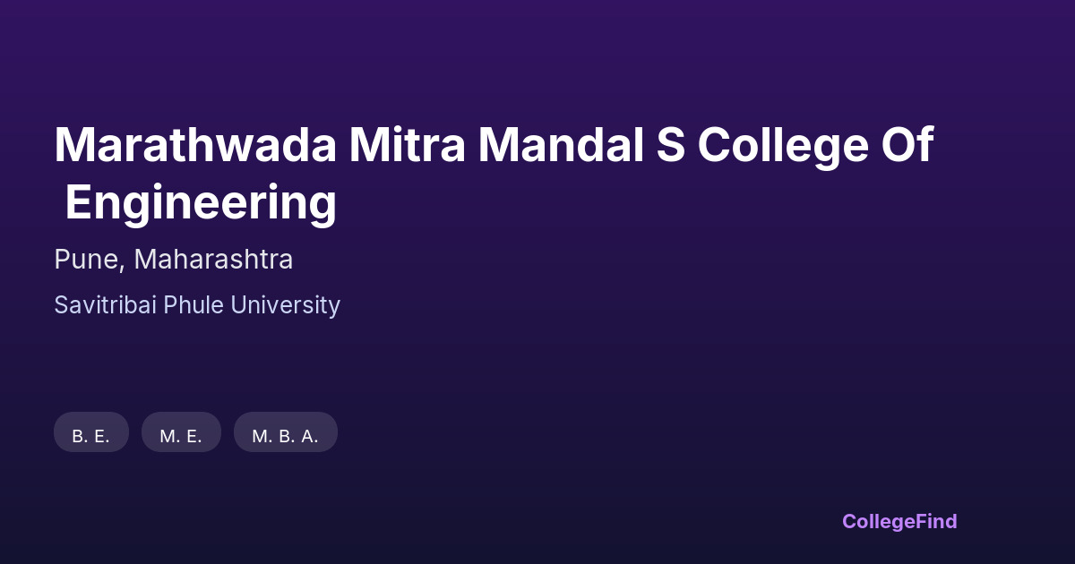 marathwada mitra mandal s college of engineering