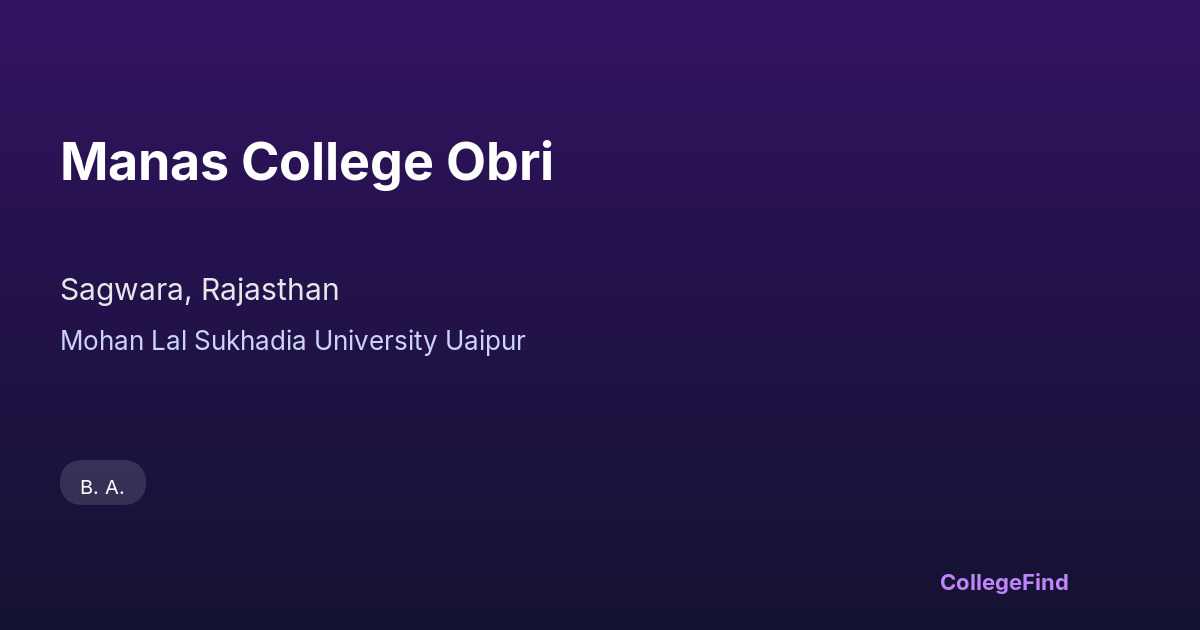 manas college obri