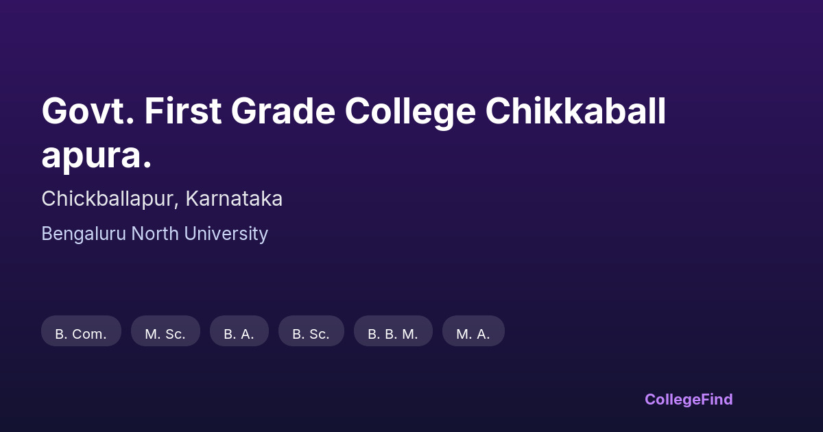govt. first grade college chikkaballapura.
