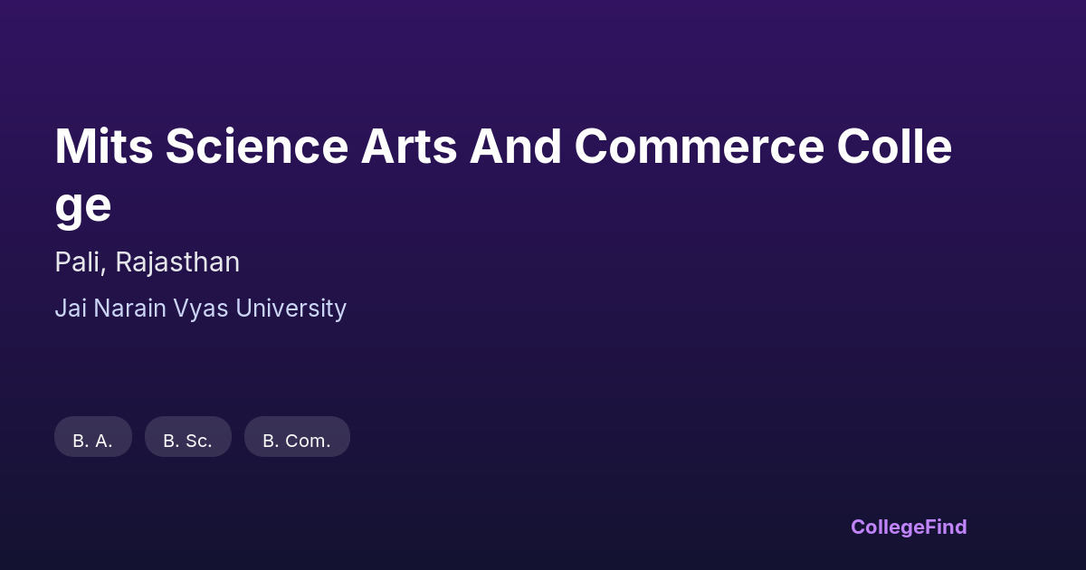 mits science arts and commerce college