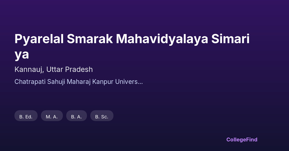 pyarelal smarak mahavidyalaya simariya