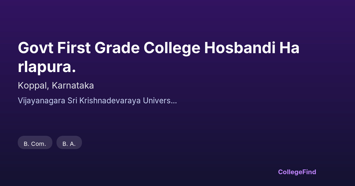 govt first grade college hosbandi harlapura.