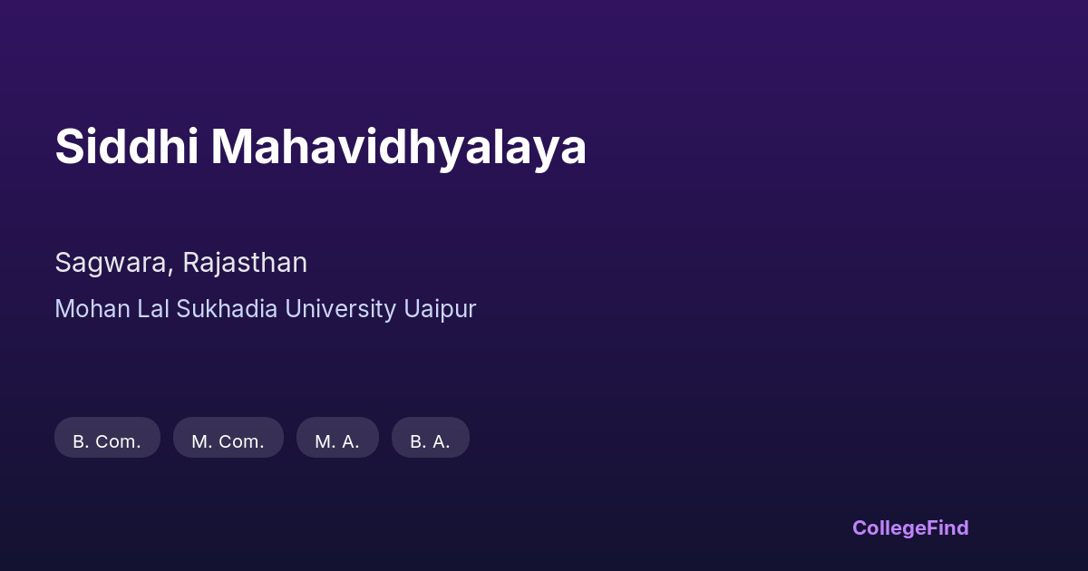 siddhi mahavidhyalaya