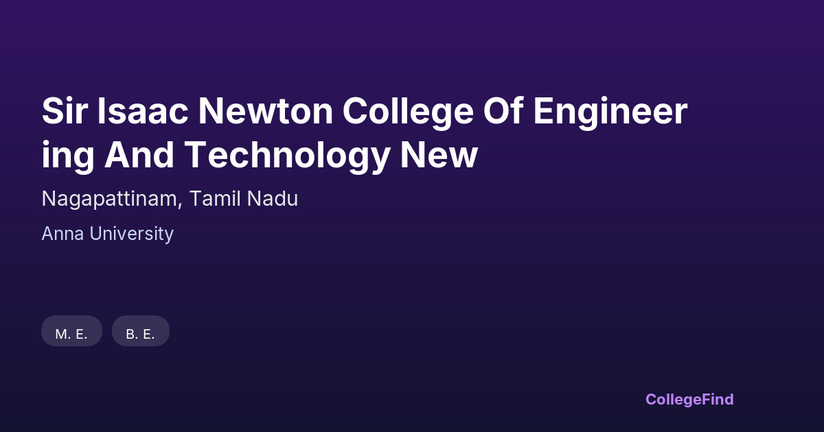 sir isaac newton college of engineering and technology new