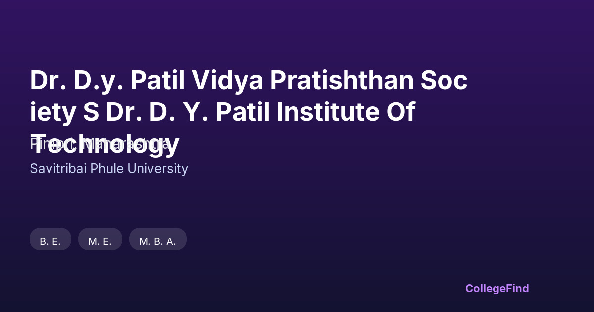dr. d.y. patil vidya pratishthan society s dr. d. y. patil institute of technology