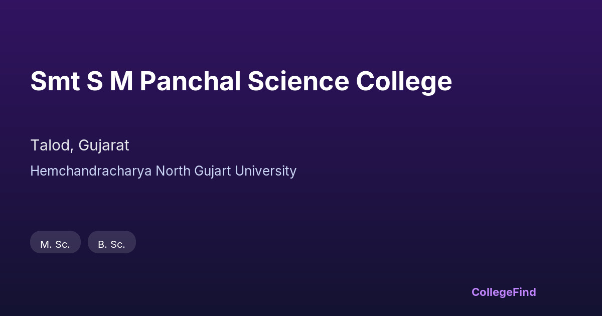 smt s m panchal science college