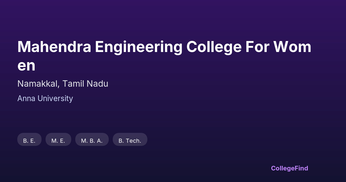 mahendra engineering college for women