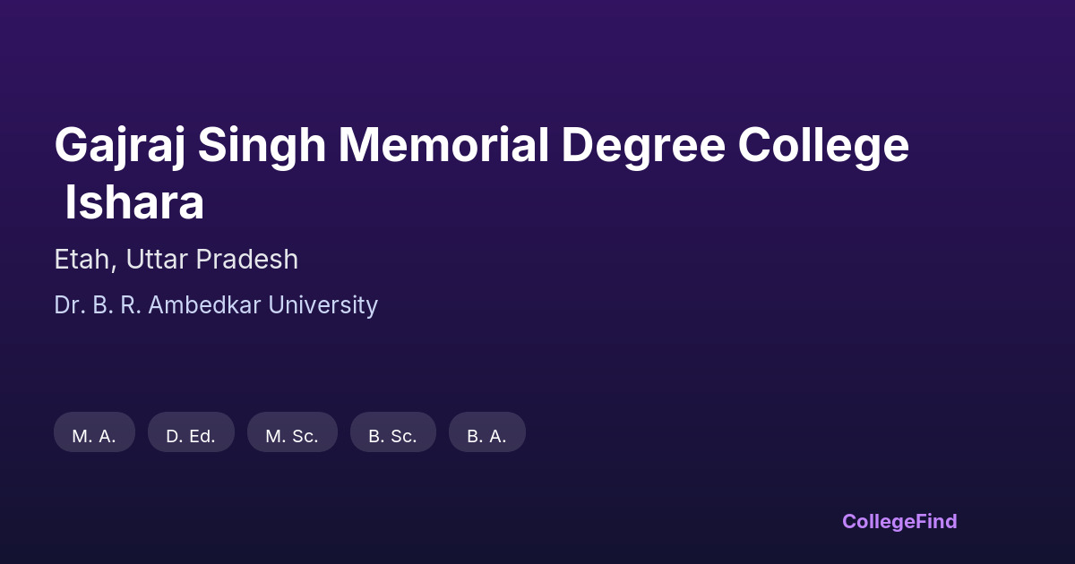 gajraj singh memorial degree college ishara