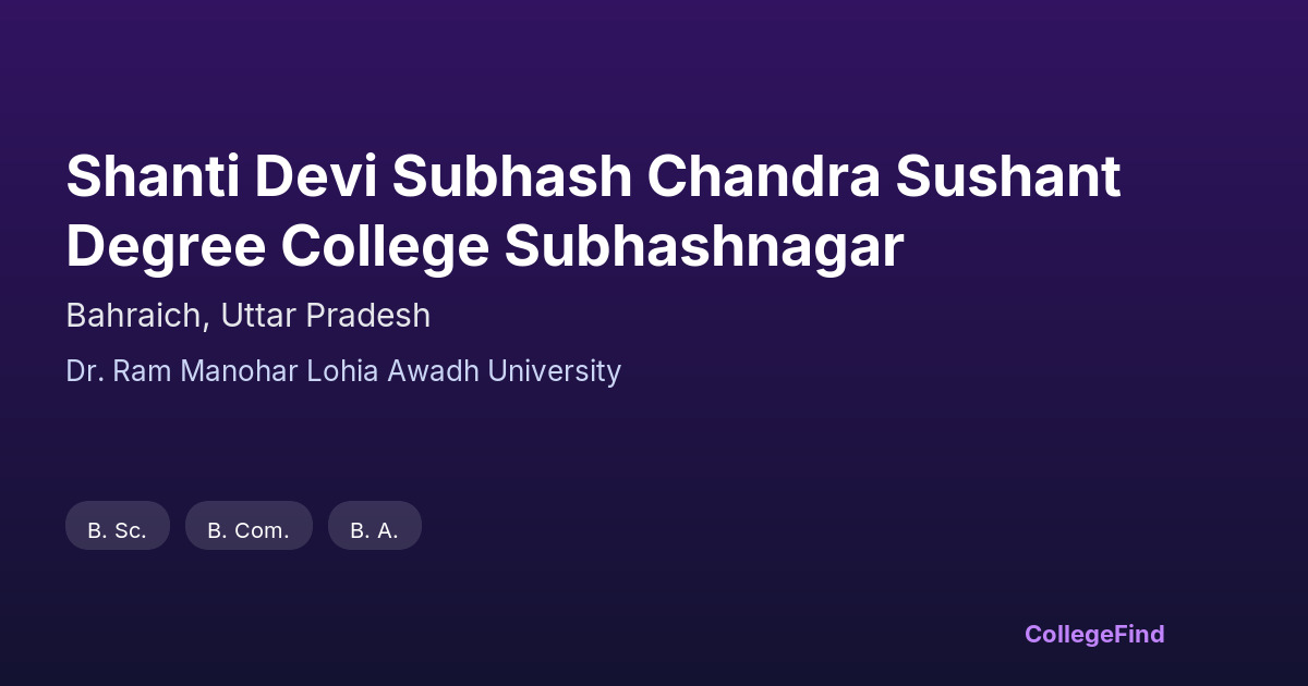 shanti devi subhash chandra sushant degree college subhashnagar