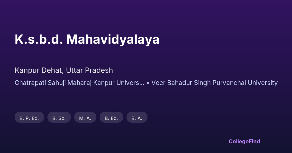 k.s.b.d. mahavidyalaya