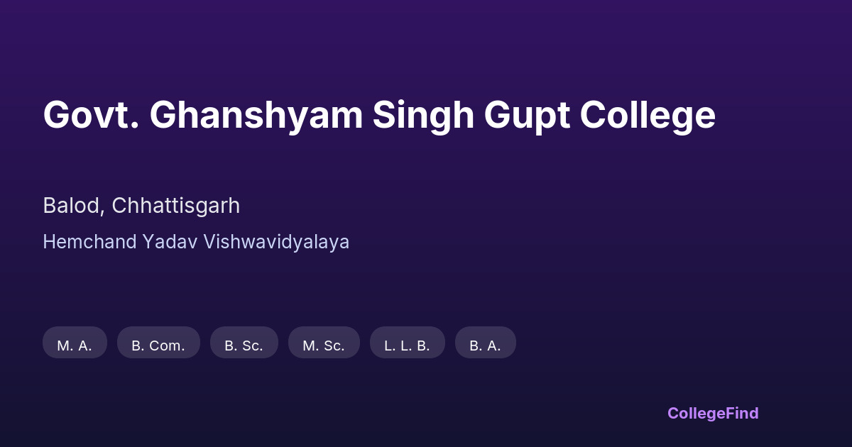 govt. ghanshyam singh gupt college