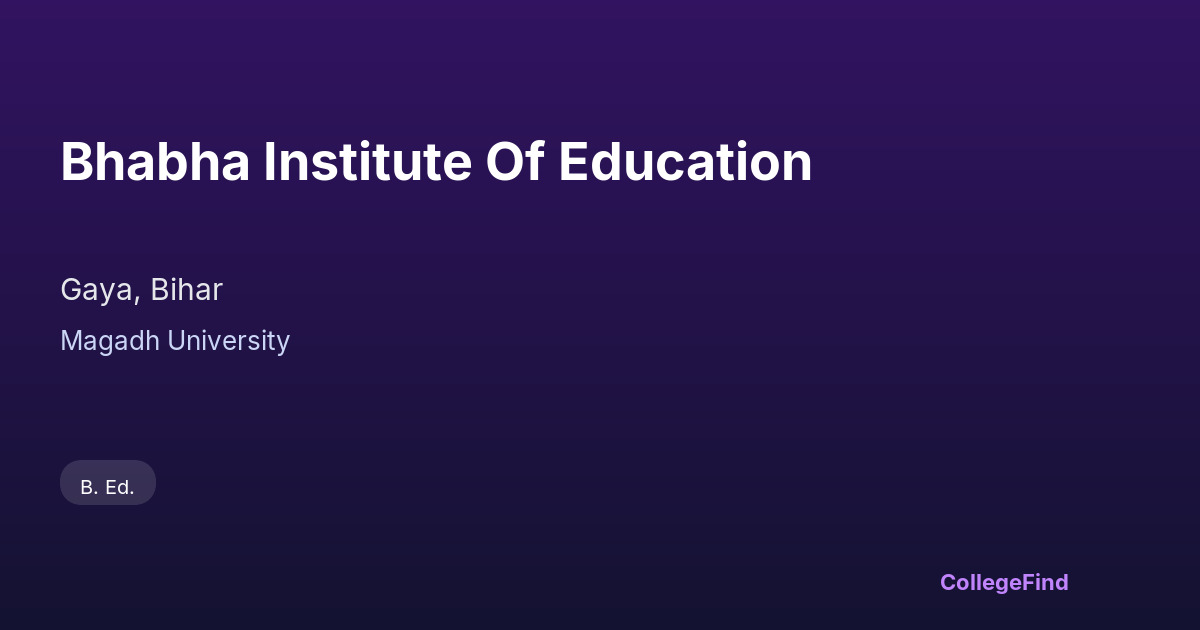 bhabha institute of education