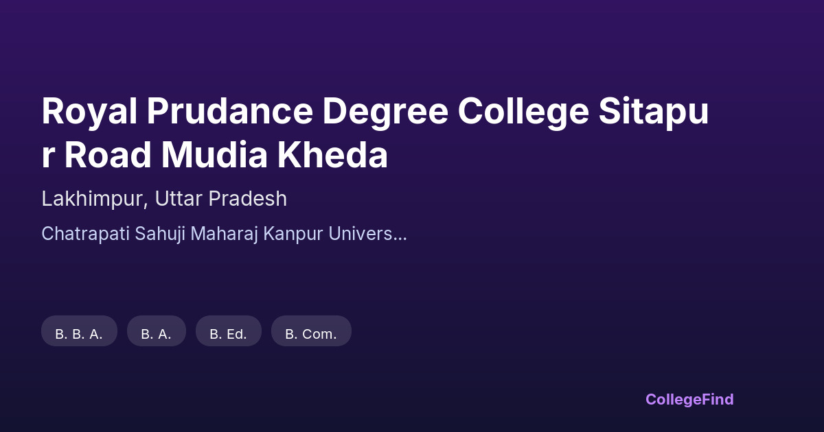 royal prudance degree college sitapur road mudia kheda