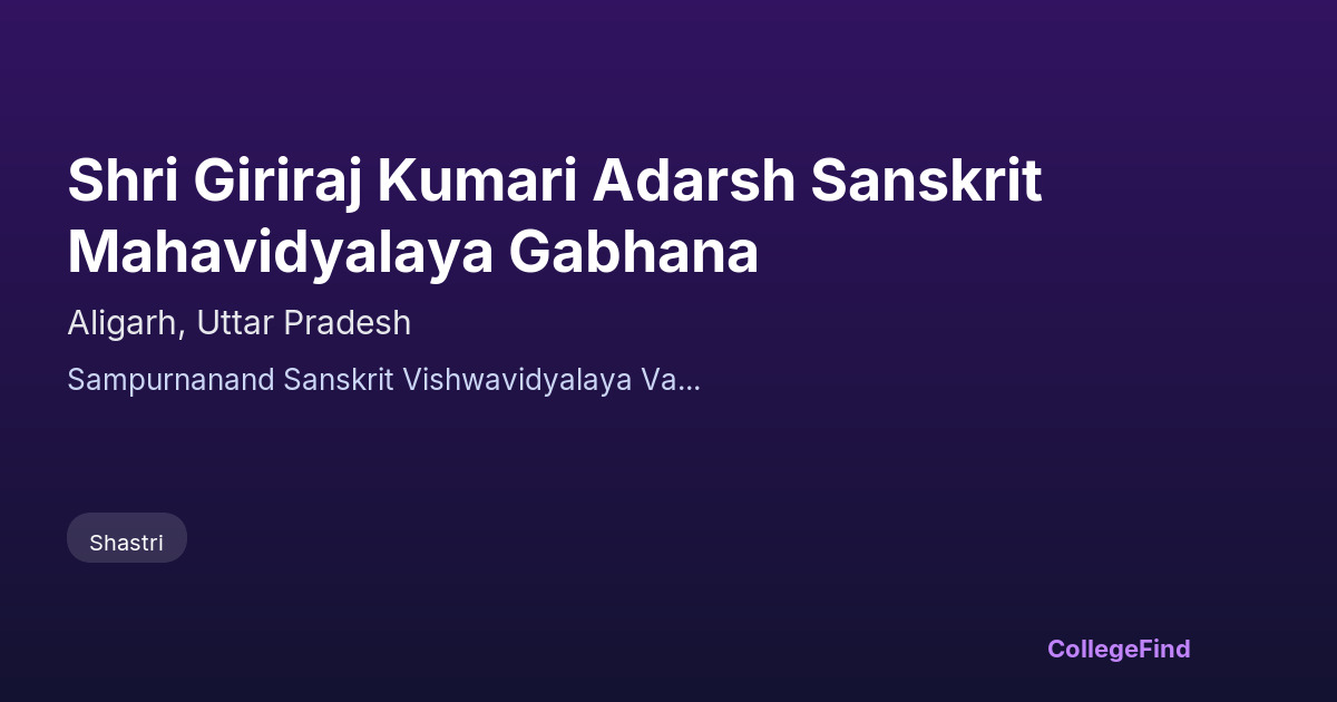 shri giriraj kumari adarsh sanskrit mahavidyalaya gabhana