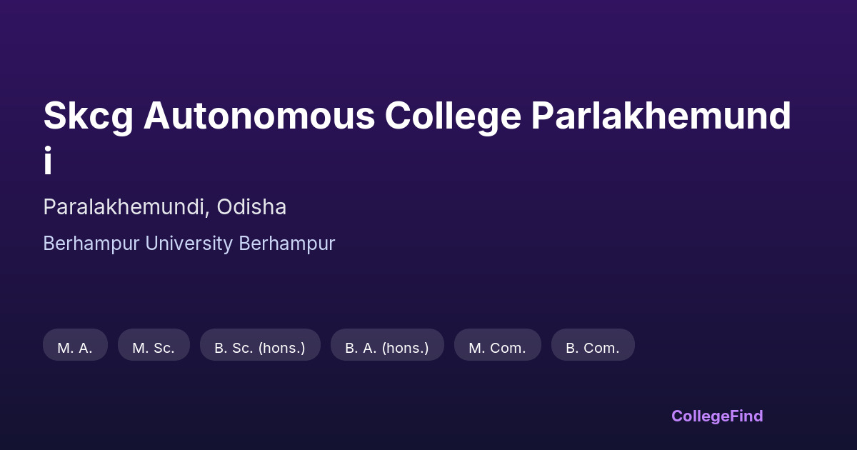 skcg autonomous college parlakhemundi