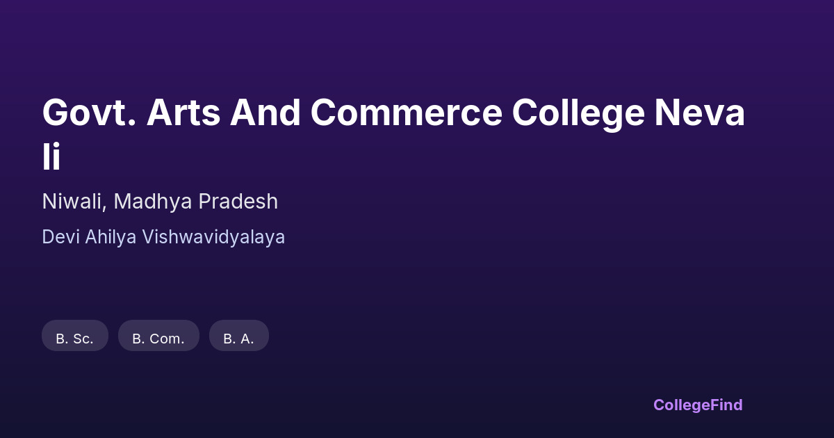govt. arts and commerce college nevali