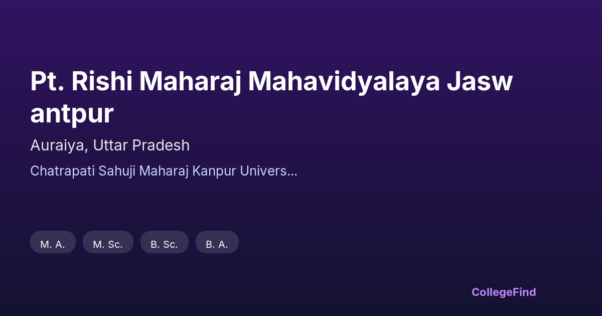 pt. rishi maharaj mahavidyalaya jaswantpur