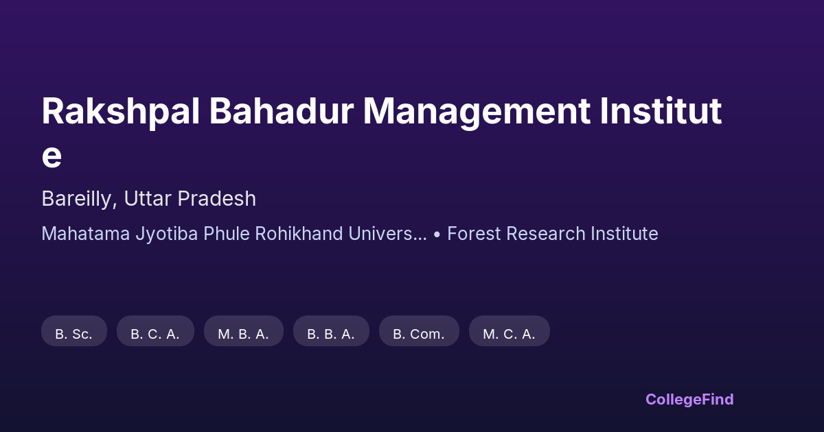 rakshpal bahadur management institute