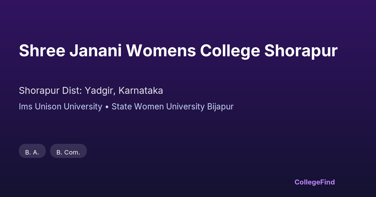 shree janani womens college shorapur