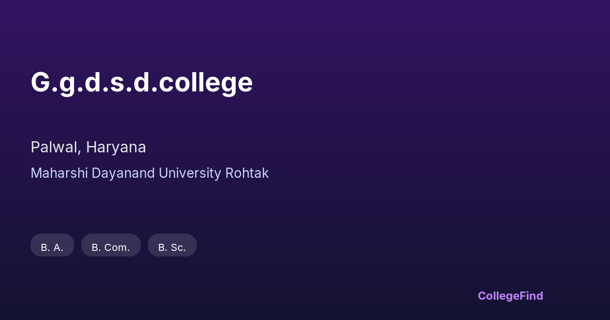 g.g.d.s.d.college