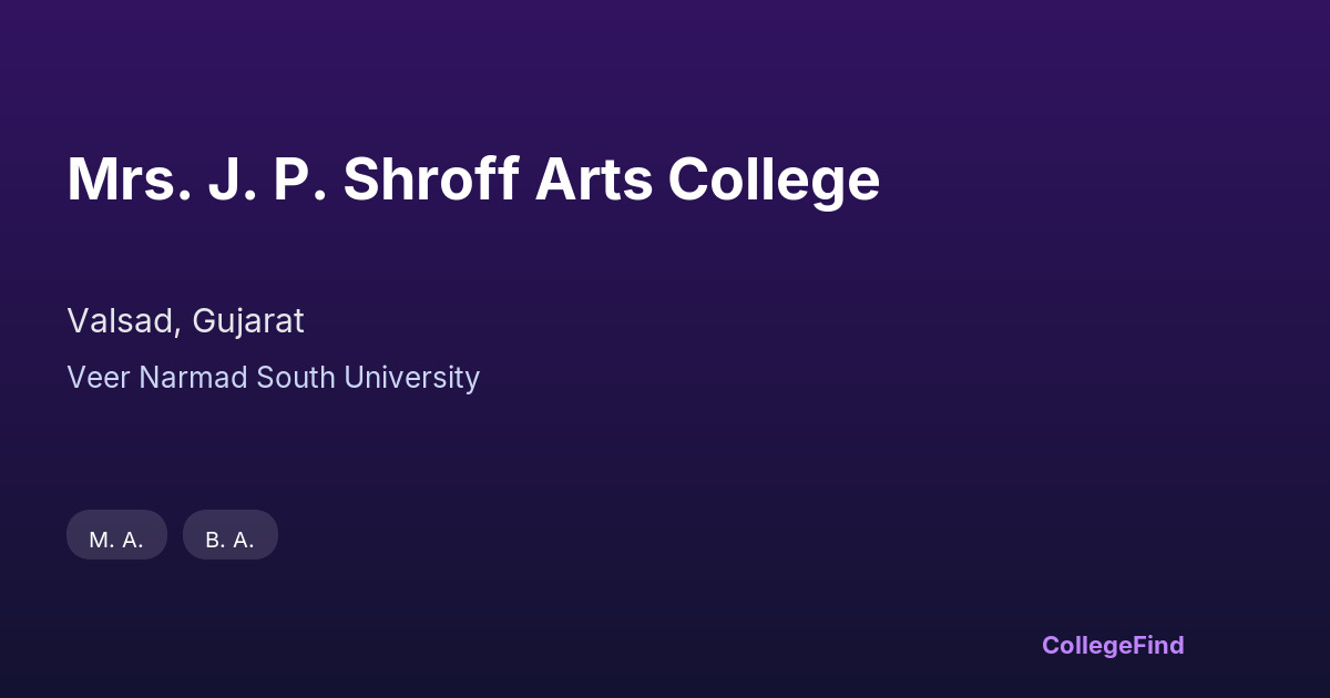 mrs. j. p. shroff arts college