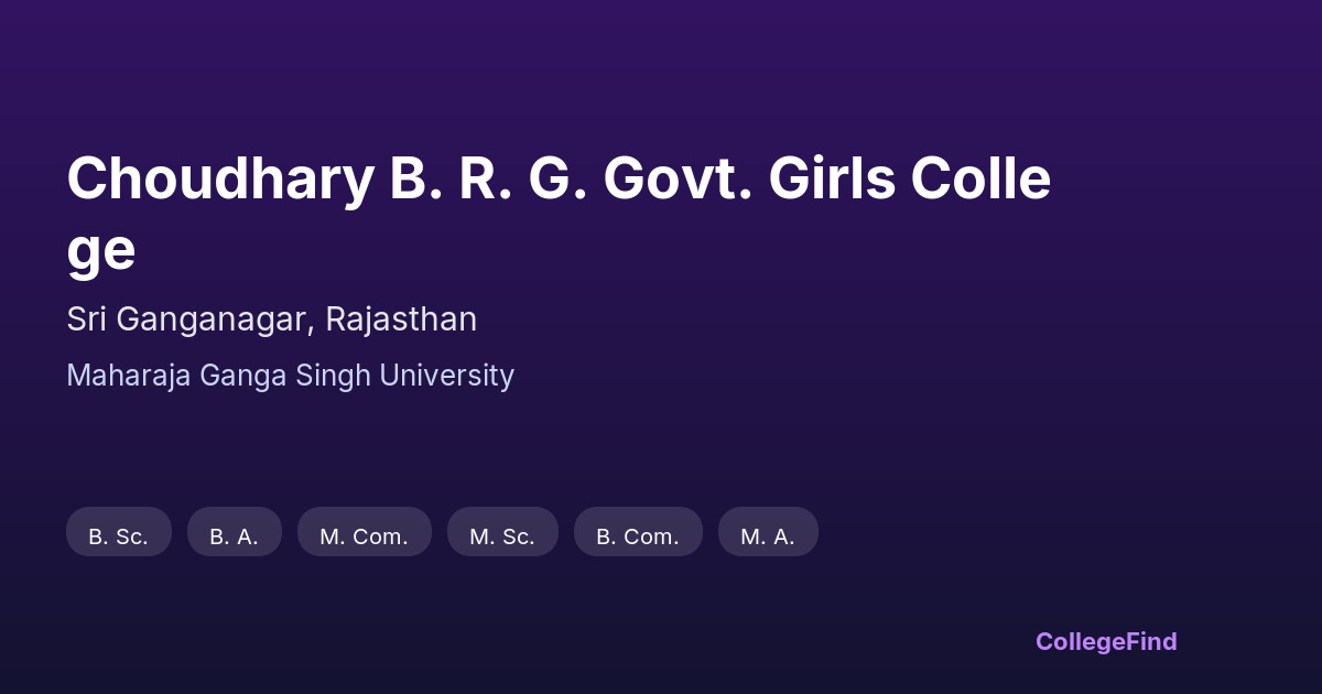 choudhary b. r. g. govt. girls college