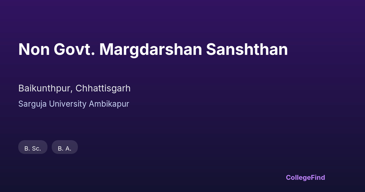 non govt. margdarshan sanshthan