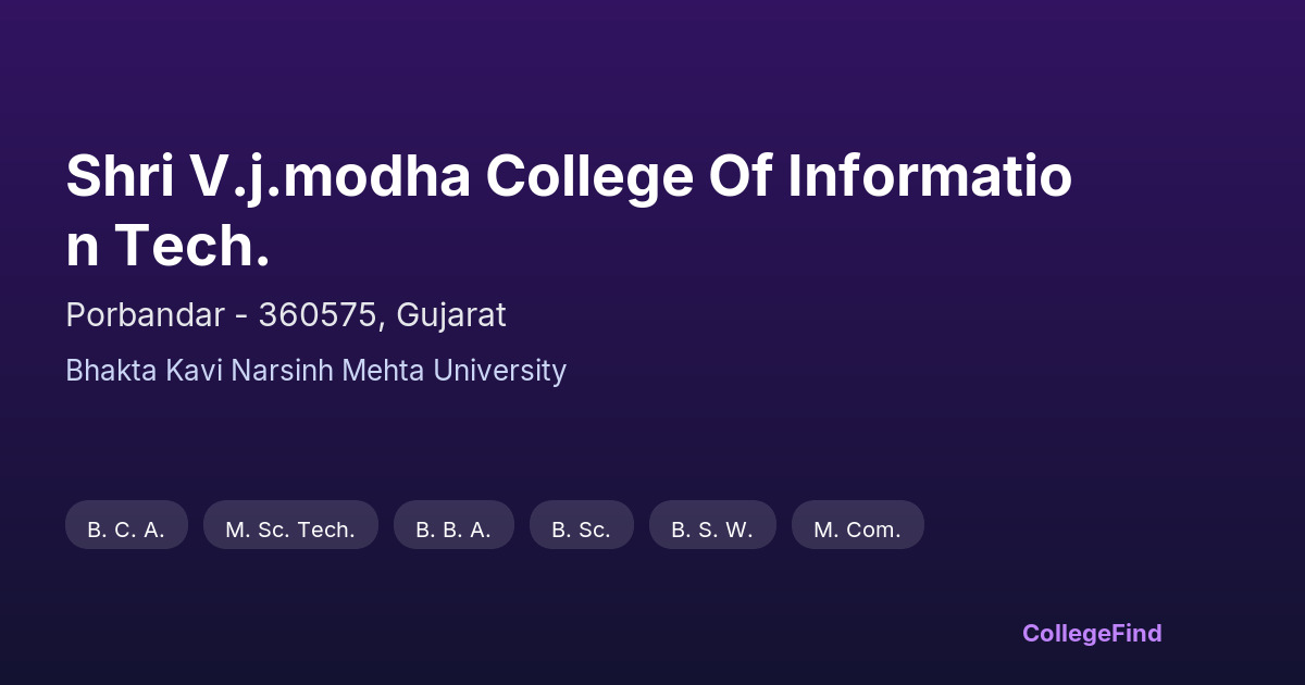 shri v.j.modha college of information tech.